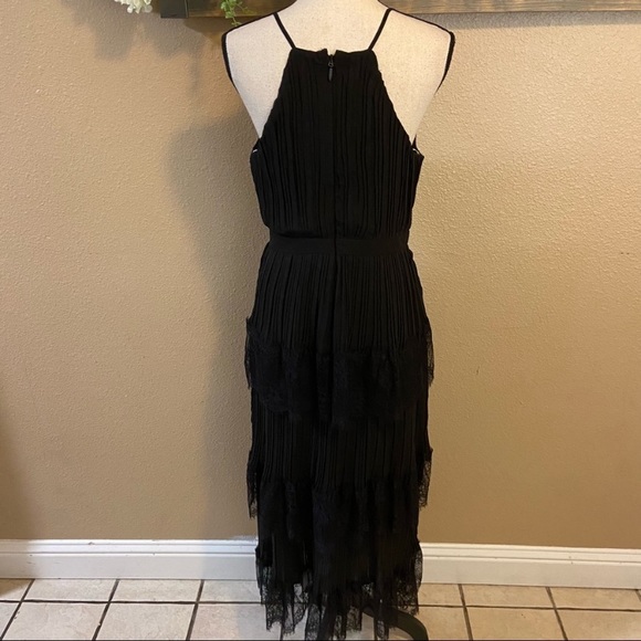 NWOT Lulus Came For Cocktails Black Pleated Tiered Lace Maxi Dress - Picture 7 of 16
